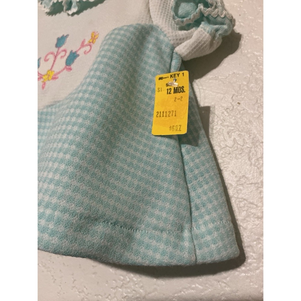Vintage 80's 70s Little One's Baby Girls Dress Set 12 Mon Original K Mart Tag - Picture 2 of 7